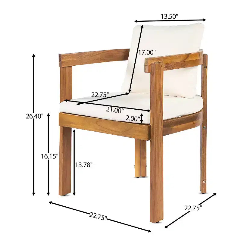 Christopher Knight Home Gruneo - Ensemble de salle à manger d'extérieur moderne 7 pièces en acacia avec coussin et design à lattes