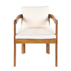 Christopher Knight Home Gruneo - Ensemble de salle à manger d'extérieur moderne 7 pièces en acacia avec coussin et design à lattes