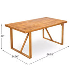 Christopher Knight Home Wrinki Set da pranzo moderno per patio in acacia a 7 pezzi con design a doghe