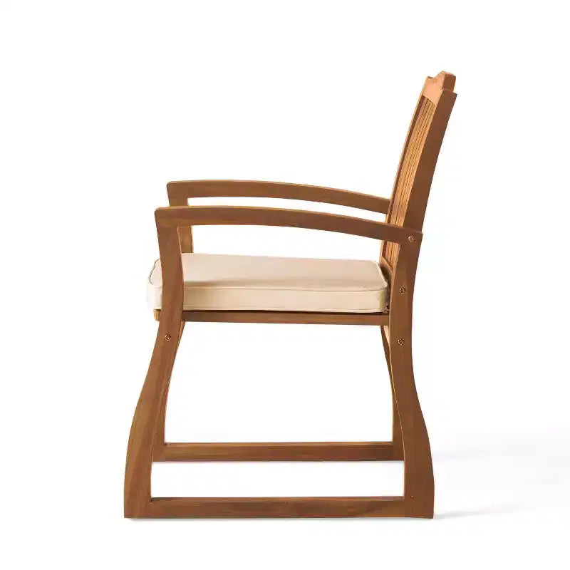 Christopher Knight Home Wrinki Set da pranzo moderno per patio in acacia a 7 pezzi con design a doghe