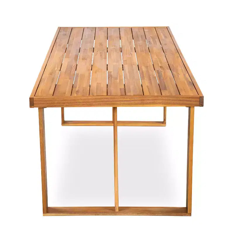 Christopher Knight Home Bryan Set da pranzo moderno da 7 pezzi da giardino in acacia con tavolo a doghe e design in corda