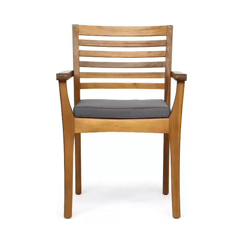 Set da pranzo da 7 pezzi da esterni in legno di acacia con cuscini Irish Rustic Christopher Knight Home