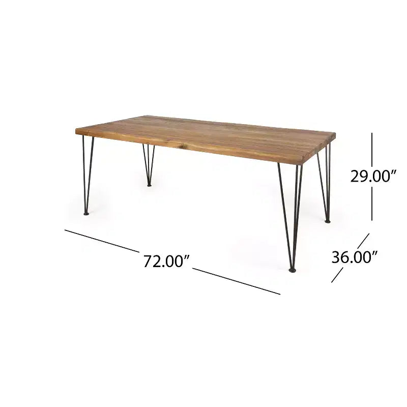 Set da pranzo da 7 pezzi da esterni in legno di acacia con cuscini Irish Rustic Christopher Knight Home