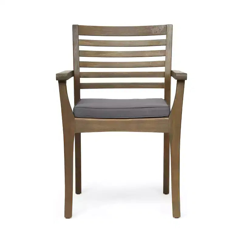 Set da pranzo da 7 pezzi da esterni in legno di acacia con cuscini Irish Rustic Christopher Knight Home