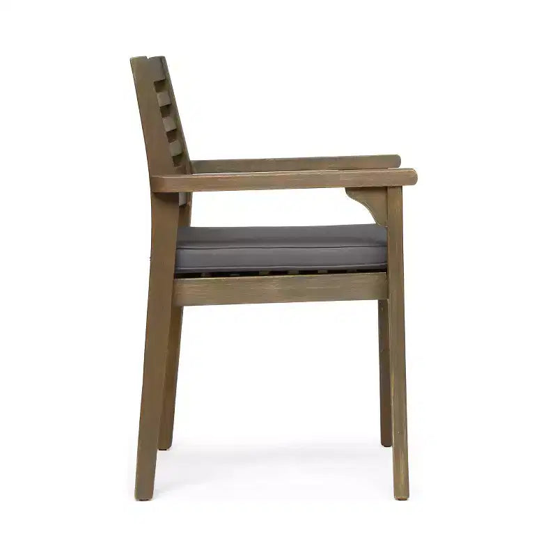 Set da pranzo da 7 pezzi da esterni in legno di acacia con cuscini Irish Rustic Christopher Knight Home