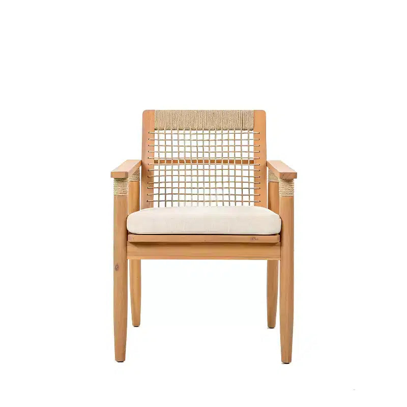 Christopher Knight Home Andiez Set da Pranzo da Esterno Moderno da 7 Pezzi in Acacia con Tavolo Espandibile a Doghe e Design in Corda