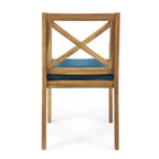 Christopher Knight Home Perla Set da Pranzo Rustico da Giardino 7 Pezzi in Legno di Acacia con Cuscini