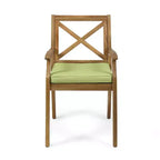 Christopher Knight Home Perla Set da Pranzo Rustico da Giardino 7 Pezzi in Legno di Acacia con Cuscini