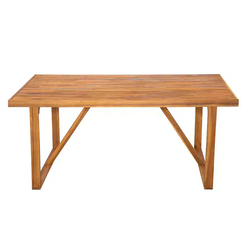 Christopher Knight Home Perla Set da Pranzo Rustico da Giardino 7 Pezzi in Legno di Acacia con Cuscini