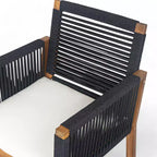 Christopher Knight Home Cristi Set da pranzo moderno per patio da 7 pezzi in acacia con tavolo a doghe, gambe in ferro e design in corda