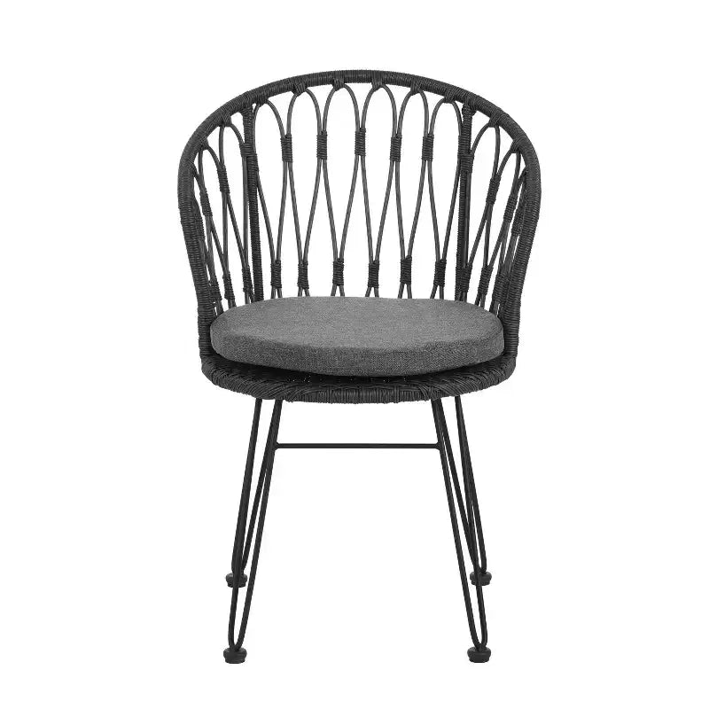 Christopher Knight Home Dominca Set da pranzo Boho da 9 pezzi in ferro e rattan con cuscini per patio