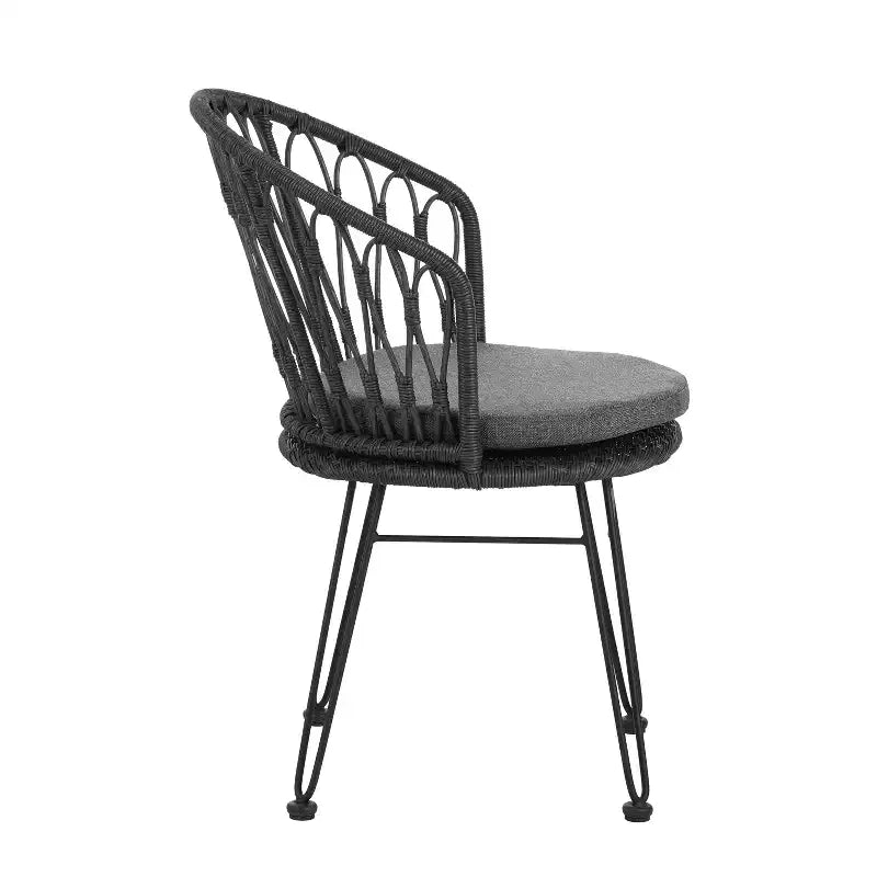 Christopher Knight Home Dominca Set da pranzo Boho da 9 pezzi in ferro e rattan con cuscini per patio