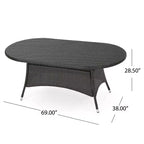 Christopher Knight Home Corsica Set da pranzo transizionale da 7 pezzi da patio in ferro e rattan con cuscini