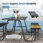 Captiva Designs Set da pranzo per esterni in legno con struttura a forma di A e foro per ombrellone