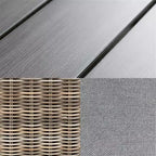 Tavolo da patio in alluminio Martha Stewart All-Weather 62 con 6 sedie impilabili in vimini e rattan - Grigio