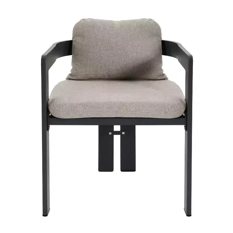 ModernLuxe Set da Pranzo per Esterni da 7 Pezzi per 6 Persone, Set da Arredo Giardino con Tavolo da Pranzo e 6 Sedie con Cuscini e Telaio Resistente alle Intemperie