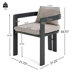 ModernLuxe Set da Pranzo per Esterni da 7 Pezzi per 6 Persone, Set da Arredo Giardino con Tavolo da Pranzo e 6 Sedie con Cuscini e Telaio Resistente alle Intemperie