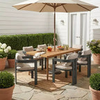 ModernLuxe 7pcs Outdoor Dining Set for 6, Patio Furniture Set Garden Dining Table Set with 6 Chairs with Cushions & Weather-Resistant Frame