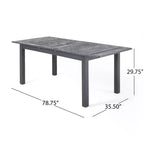 Christopher Knight Home Rani Set da Pranzo Moderno da 9 Pezzi in Acacia con Tavolo a Doghe Estensibile e Cuscini
