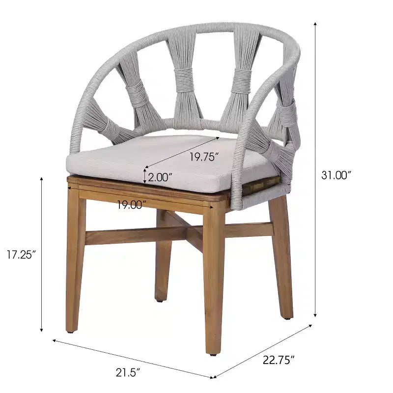 Christopher Knight Home Kenedy - Set da pranzo da esterno boho 7 pezzi in legno di acacia e vimini con tavolo allungabile a doghe