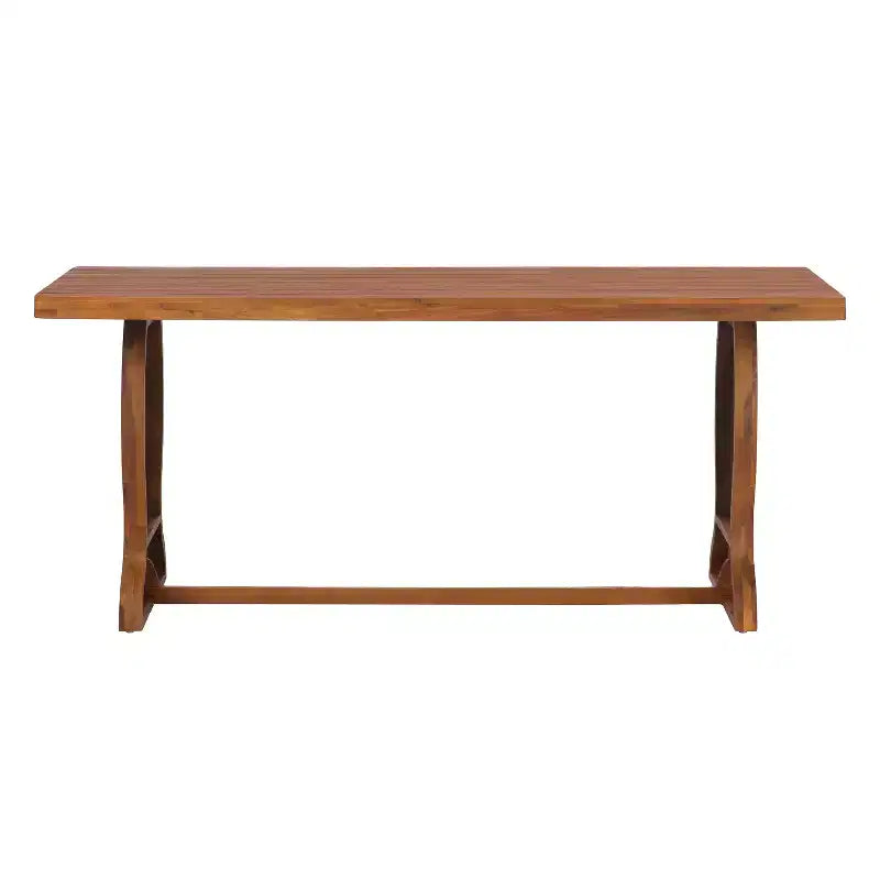 Christopher Knight Home Hendry Set da pranzo bohémien da 7 pezzi in legno di acacia e vimini per esterni con tavolo a doghe