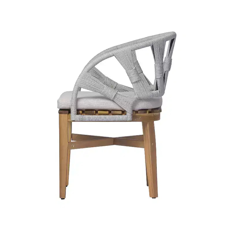 Christopher Knight Home Cascade, set da pranzo Boho da esterno a 7 pezzi in legno di acacia e vimini con tavolo ovale a doghe da esterno