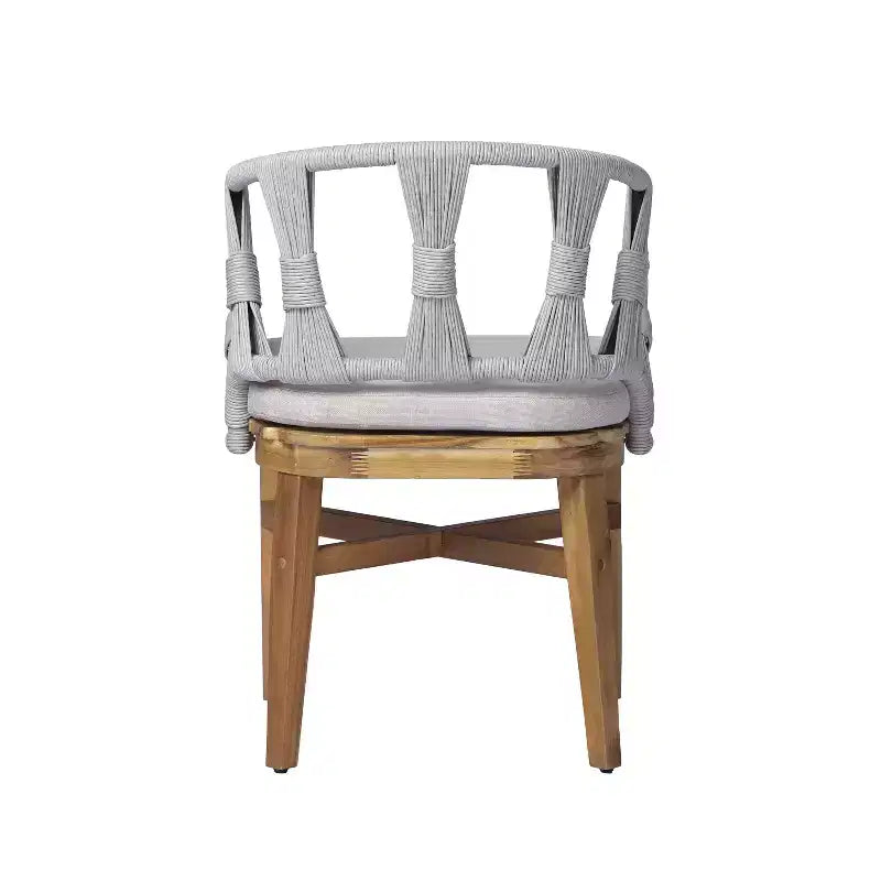 Christopher Knight Home Cascade, set da pranzo Boho da esterno a 7 pezzi in legno di acacia e vimini con tavolo ovale a doghe da esterno