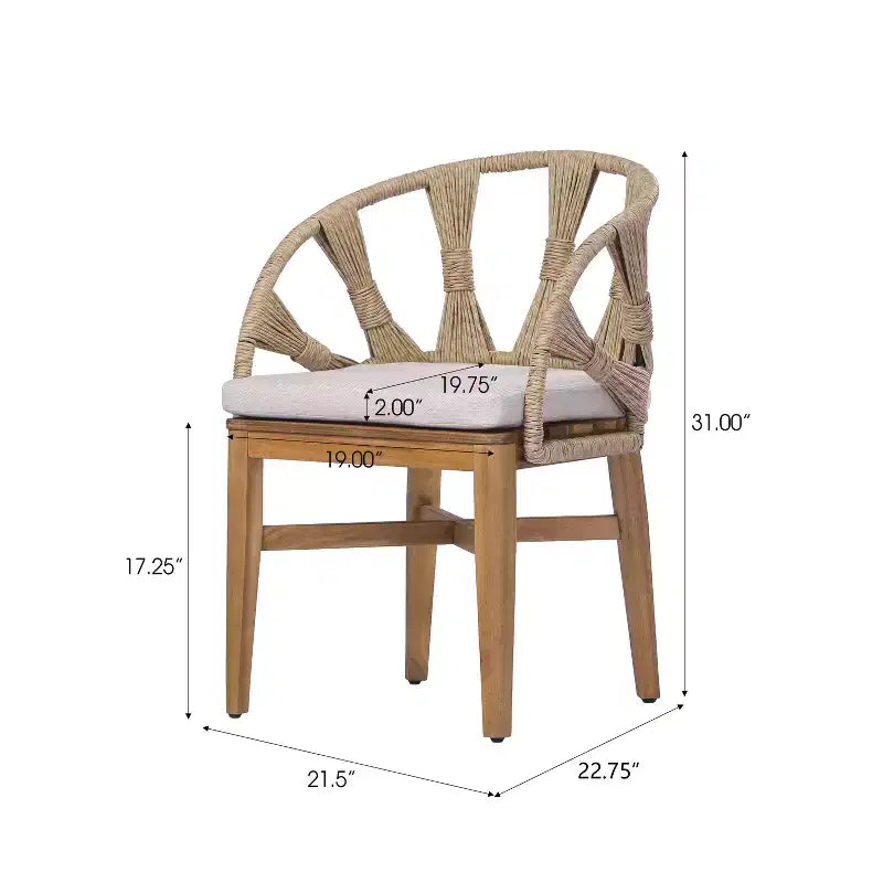Christopher Knight Home Cascade, set da pranzo Boho da esterno a 7 pezzi in legno di acacia e vimini con tavolo ovale a doghe da esterno