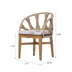 Christopher Knight Home Ferb Ensemble de salle à manger 7 pièces bohème en bois d'acacia et osier avec coussins