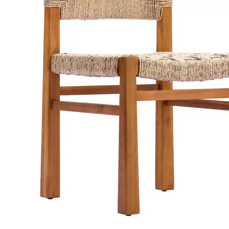 Christopher Knight Home Fineas Set da Pranzo da Esterno Bohemien a 9 Pezzi in Legno di Acacia con Tavolo Espandibile a Doghe e Design in Vimini