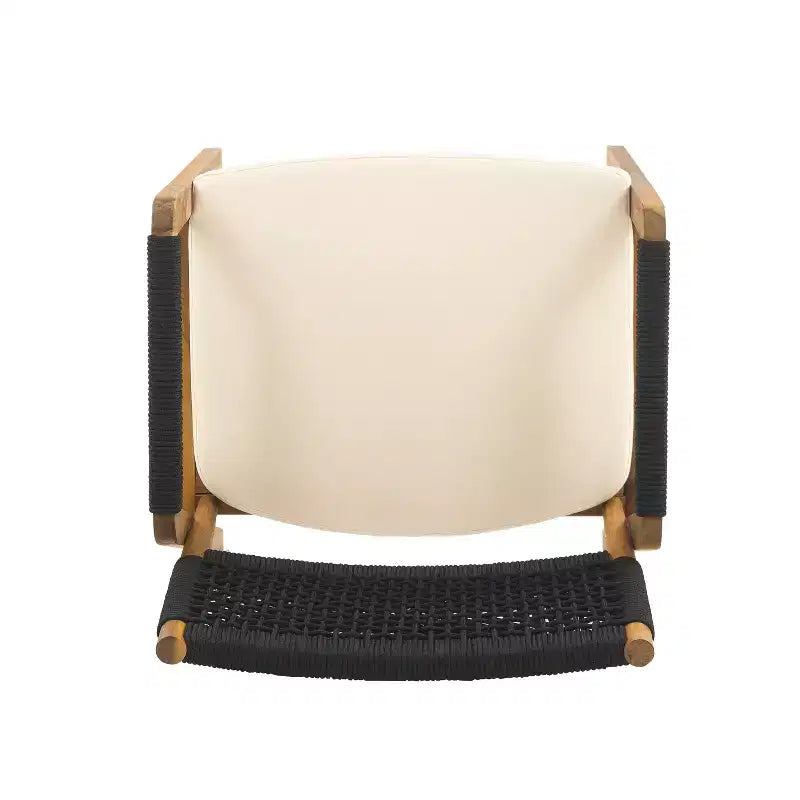 Set da pranzo per esterni ModernLuxe, set conversazione da patio da 7 pezzi in legno di acacia con poltrone in corda intrecciata