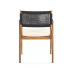 Set da pranzo per esterni ModernLuxe, set conversazione da patio da 7 pezzi in legno di acacia con poltrone in corda intrecciata