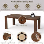 Ensemble de salle à manger Polibi 6 places en acacia pour terrasse avec table à trou pour parasol, banc rembourré et 4 fauteuils