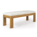 Ensemble de salle à manger Polibi 6 places en acacia pour terrasse avec table à trou pour parasol, banc rembourré et 4 fauteuils