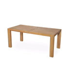 Ensemble de salle à manger Polibi 6 places en acacia pour terrasse avec table à trou pour parasol, banc rembourré et 4 fauteuils