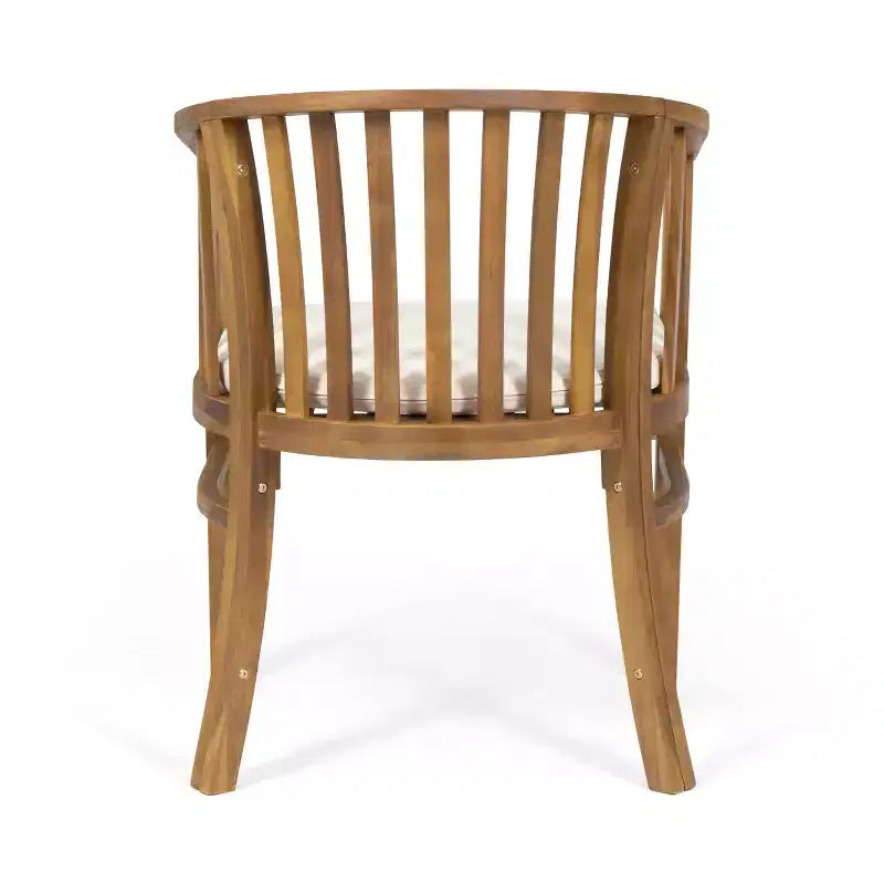 Christopher Knight Home Estrella — Ensemble de salle à manger moderne de 7 pièces pour patio en acacia avec table à lattes et coussins