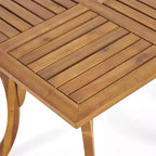 Christopher Knight Home Zola set da pranzo moderno da esterno in acacia a 5 pezzi con tavolo quadrato a doghe