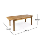 Set da pranzo da esterno estensibile moderno a 7 pezzi con tavolo in legno di acacia e 6 sedie, mobili da pranzo espandibili per il patio - Panipeachy