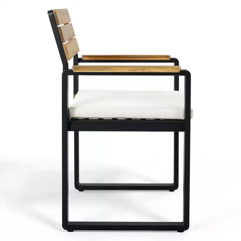 ModernLuxe Set da pranzo da esterno 6 pezzi per 6-7 persone, Set mobili da giardino Tavolo e sedie da pranzo con cuscini e Struttura resistente alle intemperie