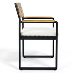 ModernLuxe Set da pranzo da esterno 6 pezzi per 6-7 persone, Set mobili da giardino Tavolo e sedie da pranzo con cuscini e Struttura resistente alle intemperie