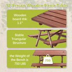 GDFStudio Everfield, set da tavolo da picnic da esterno in legno da 95 pollici con panche integrate e foro per ombrellone