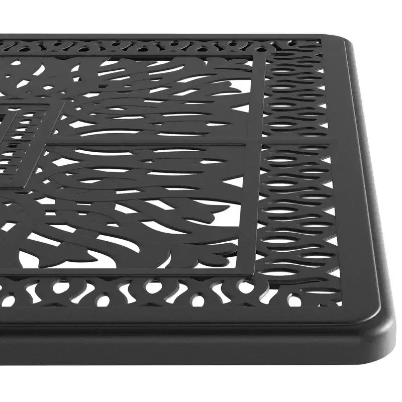 Set da pranzo da esterni in alluminio pressofuso da 7 pezzi, tavolo rettangolare con cuscini