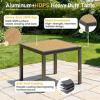 Heynemo Ensemble de salle à manger de patio en aluminium 5 pièces, 4 chaises d'extérieur avec table de patio carrée pour terrasse, jardin