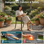 Heynemo Ensemble de salle à manger de patio en aluminium 5 pièces, 4 chaises d'extérieur avec table de patio carrée pour terrasse, jardin