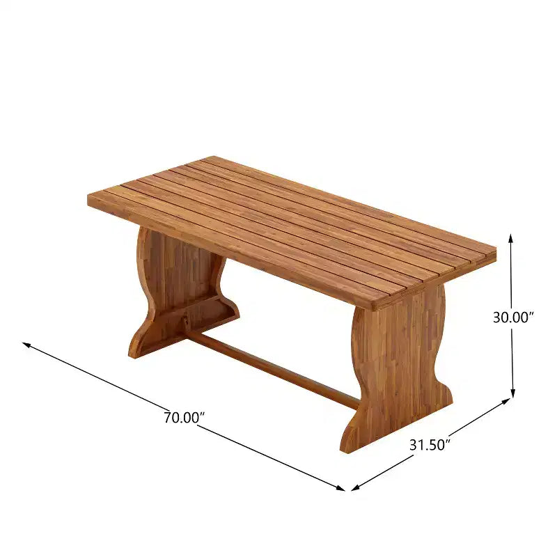 Christopher Knight Home Clara Ensemble de repas d'extérieur 3 pièces en acacia rustique avec bancs en rotin