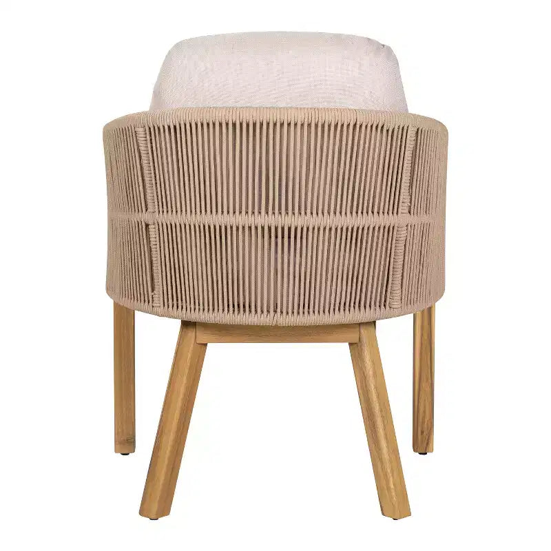 Christopher Knight Home Visola, ensemble de 9 chaises de salle à manger bohèmes en bois d'acacia et corde tressée avec table à lattes et coussins