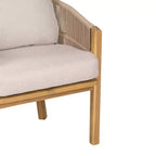 Christopher Knight Home Visola, ensemble de 9 chaises de salle à manger bohèmes en bois d'acacia et corde tressée avec table à lattes et coussins