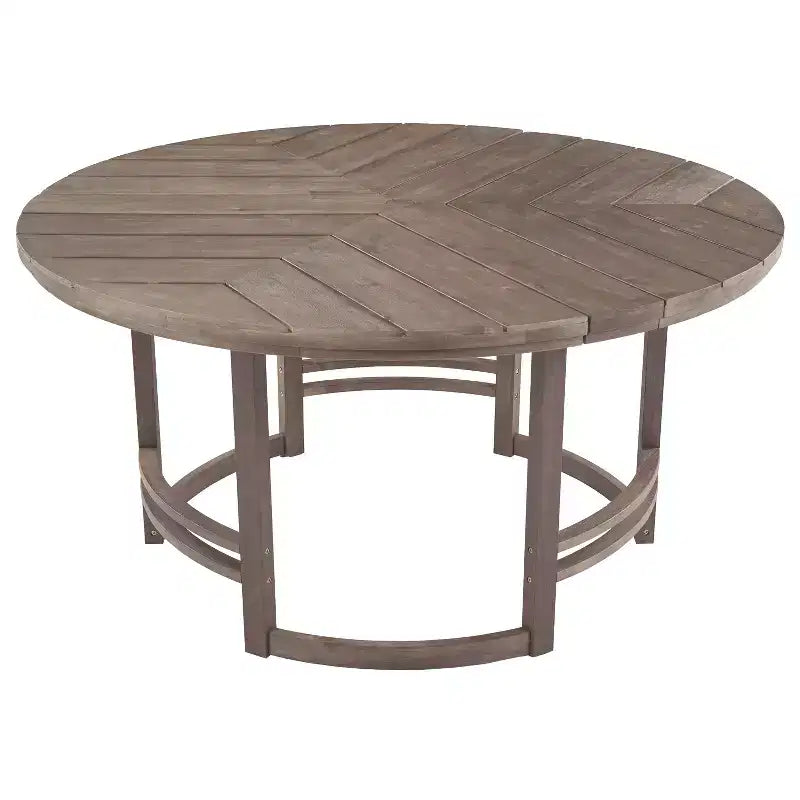 GDFStudio Rhodes Ensemble de salle à manger d'extérieur 5 pièces en bois d'acacia avec trou pour parasol