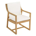 GDFStudio Rhodes Ensemble de salle à manger d'extérieur 5 pièces en bois d'acacia avec trou pour parasol