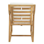 GDFStudio Rhodes Ensemble de salle à manger d'extérieur 5 pièces en bois d'acacia avec trou pour parasol